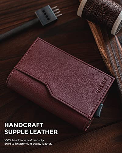 Image of VULKIT Card Holder Wallet with Double ID Windows RFID Blocking Pop Up Wallet Minimalist Design for 12 Cards