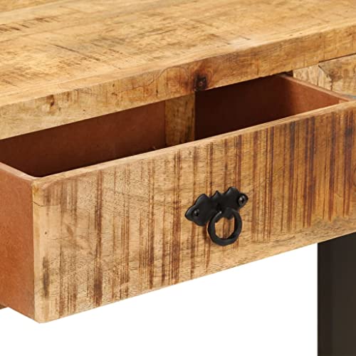 Mueble de entrada de madera maciza de mango y acero galvanizado de alta resistencia 7