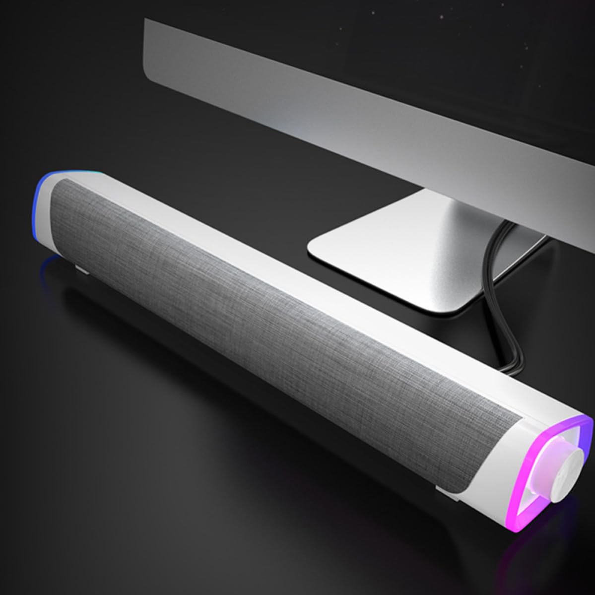 Uonlytech Soundbar Stereo per Computer 6w a Doppio Altoparlante | Tessuto, Risposta 25hz-20khz, Rapporto Segnale-rumore 80, Design Compatto e Portatile