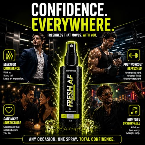 Image of Fresh AF Intimate Spray for Men (750 Sprays) | Pre / Post gym, workout, travel, shower for clean & fresh balls | pH Balanced, Anti-Bacterial, Anti-Odour with Aloe Vera, Neem | Hygiene Spray for Lower body itch control | Forbidden Squeeze - zesty, citrusy, energetic fragrance