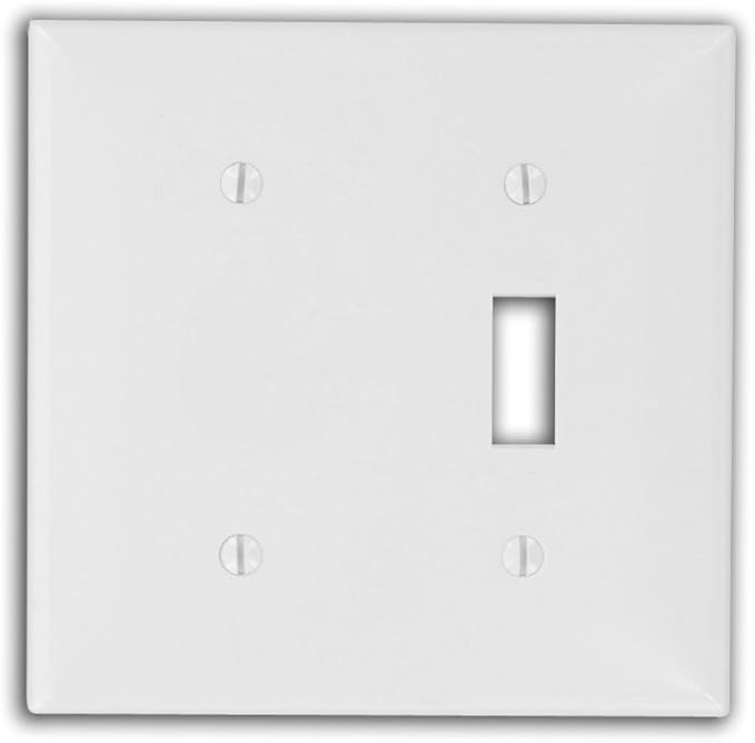 Leviton 80706W 2Gang, 1Toggle 1Blank Device Combination Wallplate