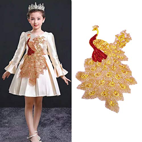 Parches de encaje de pavo real con lentejuelas bordadas para vestidos y ropa diy 5