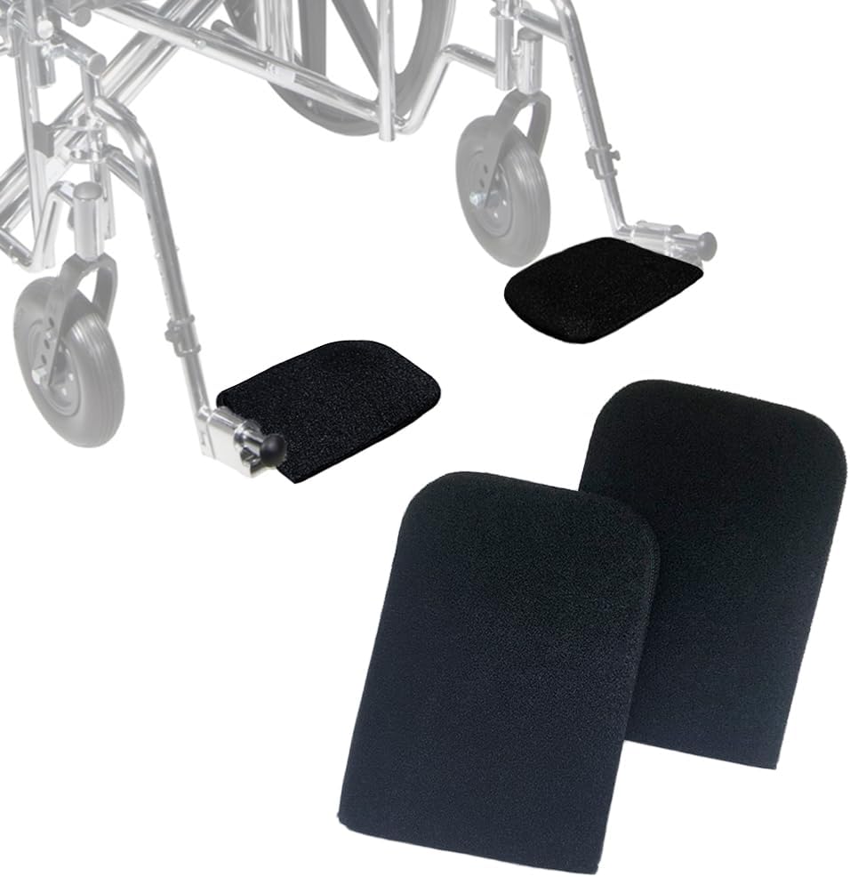 Wheelchair Footrest Cover for Elderly & Disabled - Wheel Scooters Non-Slip Footplate Protector Pads, Soft Leg Rest Cushion, 1 Pair