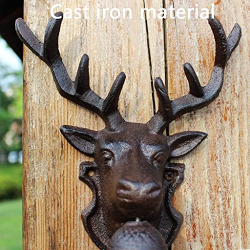 Campainha de ferro fundido retrô rústico cabeça de veado sino de parede sino de jantar para sino de