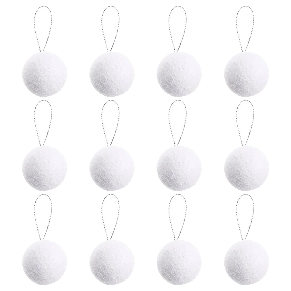Bolas de nieve artificiales redondas de 8 cm para adornos de invierno en exteriores