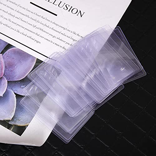 Videlly 20 Pieces Fresnel Lens Pvc Plastic Magnifier 3X Wallet Pocket Lens Mini Magnifying Hand Lens Credit Card Size Jewelry Loupe Reading Aid Helper #TOP4