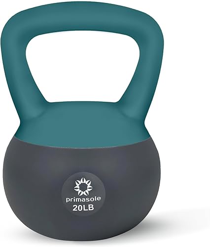 Primasole Pesa rusa suave de 20 libras, base de resistencia a los golpes, pesas rusas antideslizantes para mujeres y hombres, pesas rusas de