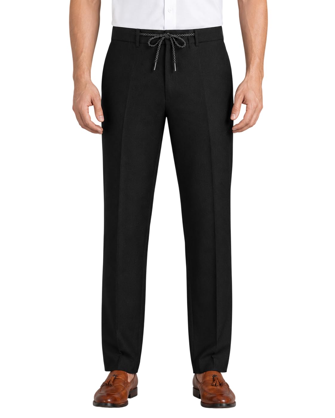 Men's Linen Blend Drawstring Trousers | Elastic Waist-picture-16