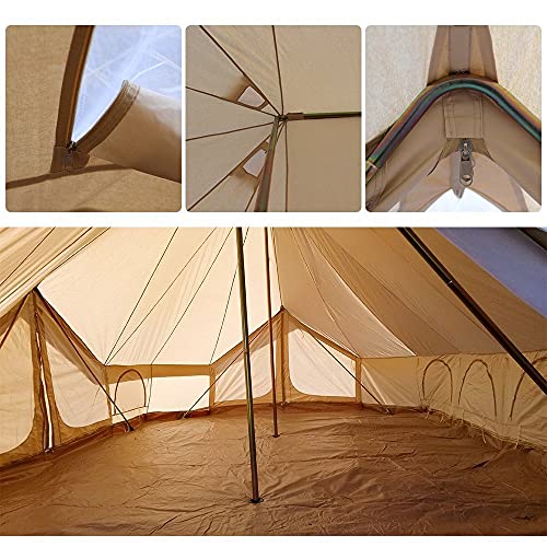 Carpa Bell de Algodón Impermeable 6x4m para 8-12 Personas miniatura 5