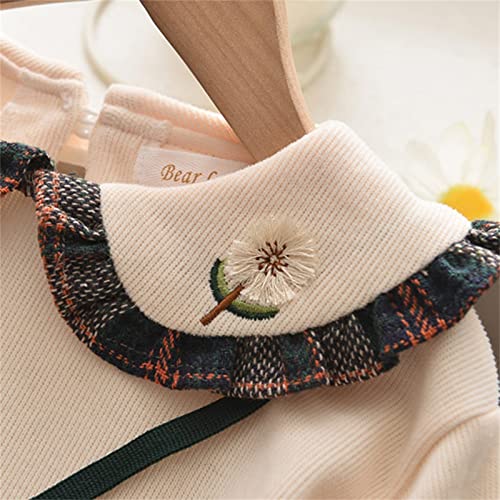 sfdgfhyf Children Clothing for Autumn Kids Babys Toddlers Girls Spring Winter Plaid Knit Sweater Thick Long (White, 7-8 Years)2