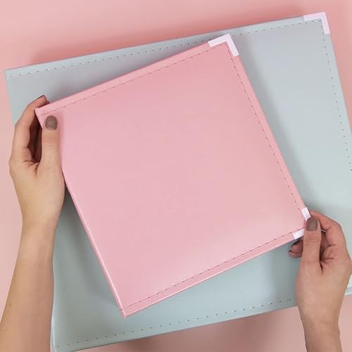 Miniatura 4 de Craftelier - Álbum de fotos de cuero ecológico con fundas de color rosa bebé, 2 anillos y 5 fundas de 6 x 8 pulgadas  Personalizable, perfecto para