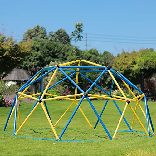 Image of Zupapa New Upgraded Outdoor Geometric Dome Climber, 3D Assembly Video,Suitable for 1-6 Kids Climbing Frame (Blue, 9FT)
