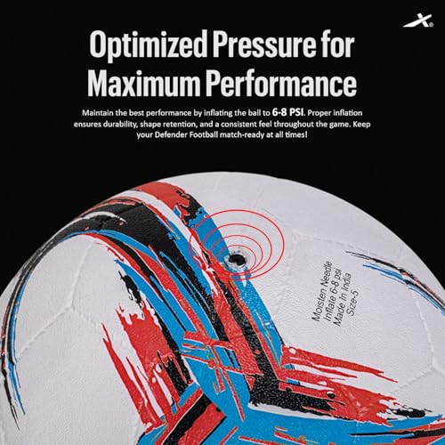 Image of Vector X Defender Rubber Moulded Soccer Futsal Ball - Durable Training Match Ball for Practice | Ideal for Turf, Hard Ground & Grassy Field | Nylon Wounded Butyl Bladder, Football - Size 5