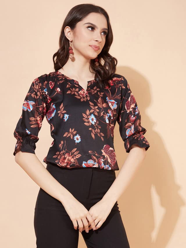 Image of Selvia Women's Floral Regular Fit Top