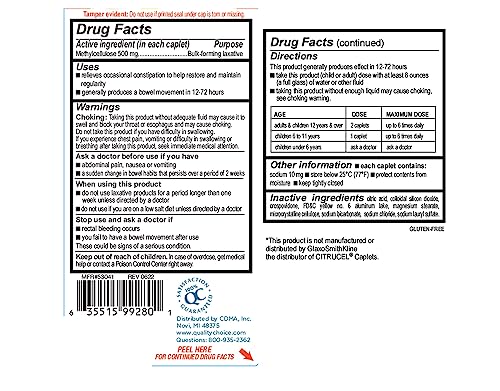 Quality Choice Fiber Therapy Caplets 100 Ct #TOP1