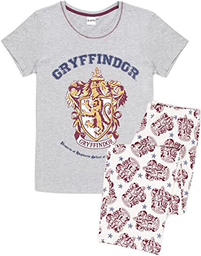 Harry Potter Womens Pajama Set | Ladies Gryffindor House Crest Graphic PJs | Short Sleeve Long Leg Pajama Merchandise Gift2