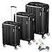 Produktbild VESKA 3tlg. Hartschalenkofferset Hard Shell Reisekoffer Kofferset Trolley Koffer Hartschalenkoffer Reisekofferset Rollkoffer TSA Zahlenschloss 4 Rollen ABS-Hartschale M-L-XL (schwarz)