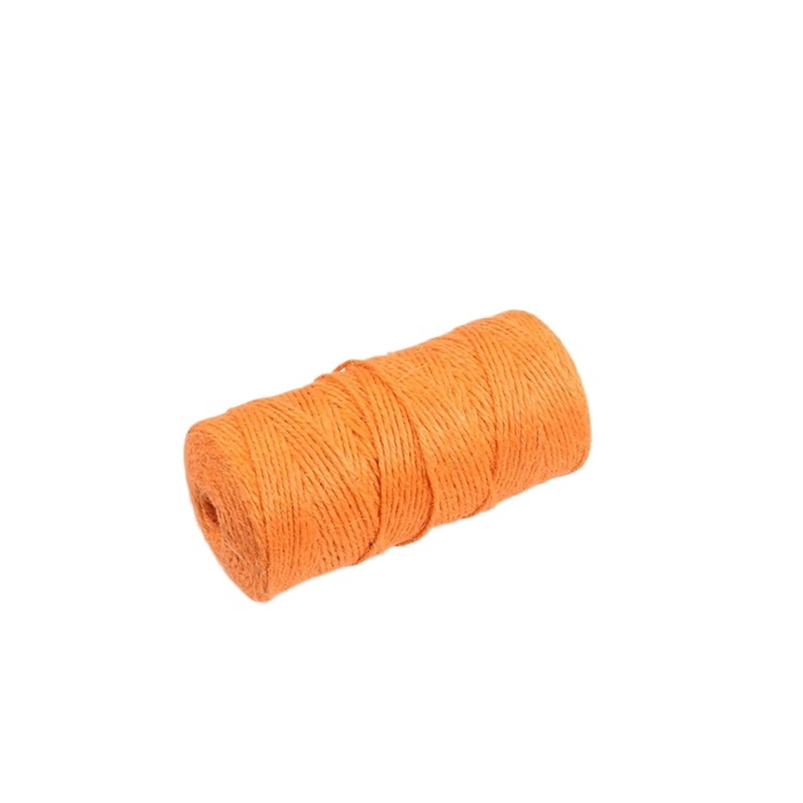 100M/Roll Colorful Jute Twine 2mm 3 Strands String Cords Burlap Ropes For Crafts Wrapping Picture Display(06 Orange)