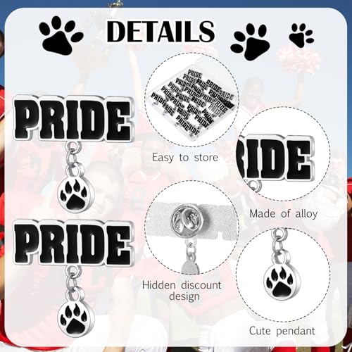 30 Pcs Paw Print School Spirit Pins Items Bulk Homecoming Paw Pride Sport Lapel Brooch Bulldog Tiger Mascot Pin Gifts for Alumni Sport Football Game Cheerleading Spirit Week Souvenirs3
