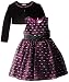 Nannette Little Girls' Taffeta Dress with Velvet Shrug