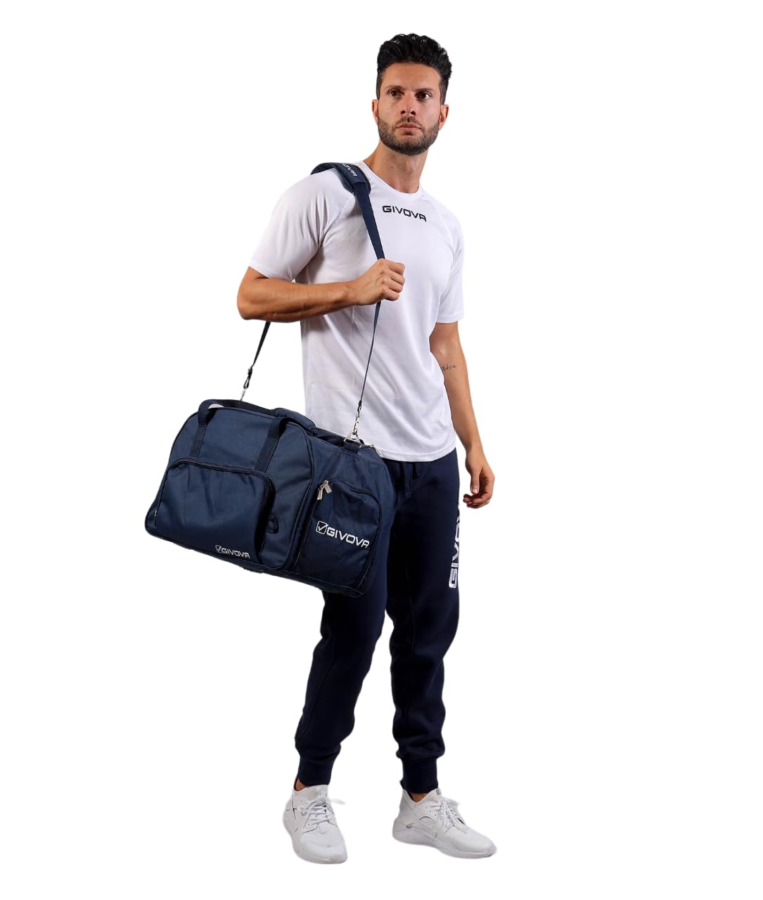 10 Borse Palestra B022 per Givova Sport Calcio Calcetto Relax Tempo Libero Free Time Zaino Zainetto Fitness Allenamento Portascarpe Borsa Bags Borsone Football (Blu, H 35 x L 52 x P 25 cm)