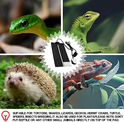 YOTOYOU Reptile Heating Mat Heating Pads with Temperature Adjustment Lizards Heat Mat 5W 5.5x5.9 inch Removable Heat Pads for Turtle Tortoise Snakes Plant Terrariums Lizard Gecko