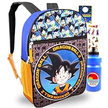 Dragon Ball Z Backpack for Boys - Bundle with Anime School Bag for Kids Plus Stickers, Water Bottle, More | Dragon Ball Backpack Set for Kids