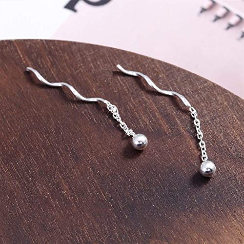 Pendientes de tuerca antialérgicos en plata 925 con diseño de curvas 2