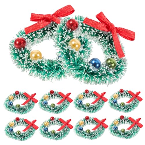 Cabilock 1 Juego Decoración Oficina Navideños Adornos Navideños para Puertas De Entrada Mini Arbol De Navidad Guirnalda De La Puerta De Entrada Guirnalda Colgante Green 10 Piezas