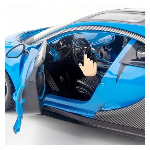 Coche en miniatura Chiron 1:18 de aleación azul para vitrina 7