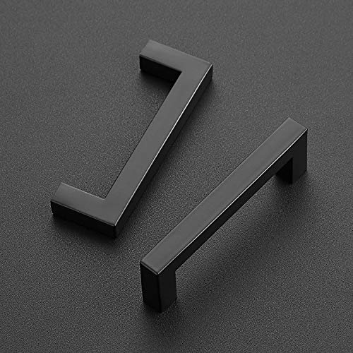 Ravinte 3-3/4 Inch Square Cabinet Handles - Matte Black Drawer Pulls - Kitchen Hardware Handles