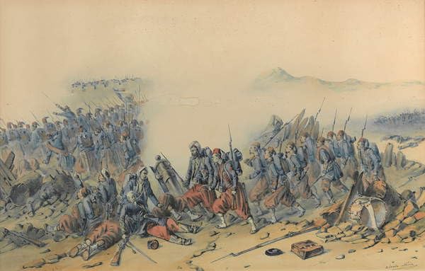 Affiche toile Zouaves d'Orlando Norie portrait art mural 60x90cm