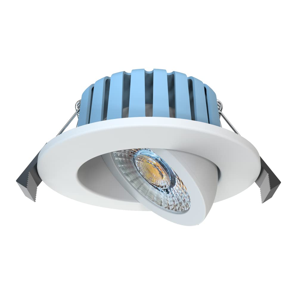 LITECRAFT Lydia Recessed Downlight 7 Watt Bathroom Tiltable LED Spotlight - (White)