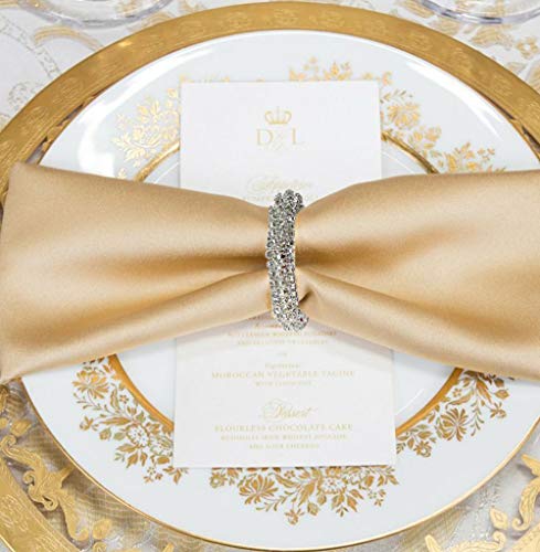 Getfitsoo Diamond Napkin Rings Set Of 6, Bling Silver Napkin Rings Dinner Napkin Holder For Fall Cloth Napkins Wedding Christmas Party Dinner Table Decor (6 Pcs Diamond Circle) #TOP1