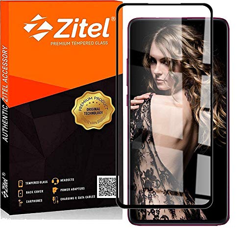 Image of Zitel Tempered Glass Screen Protector for Redmi K20 Pro / K20 (Black) Edge to Edge Full Screen Coverage with installation Kit