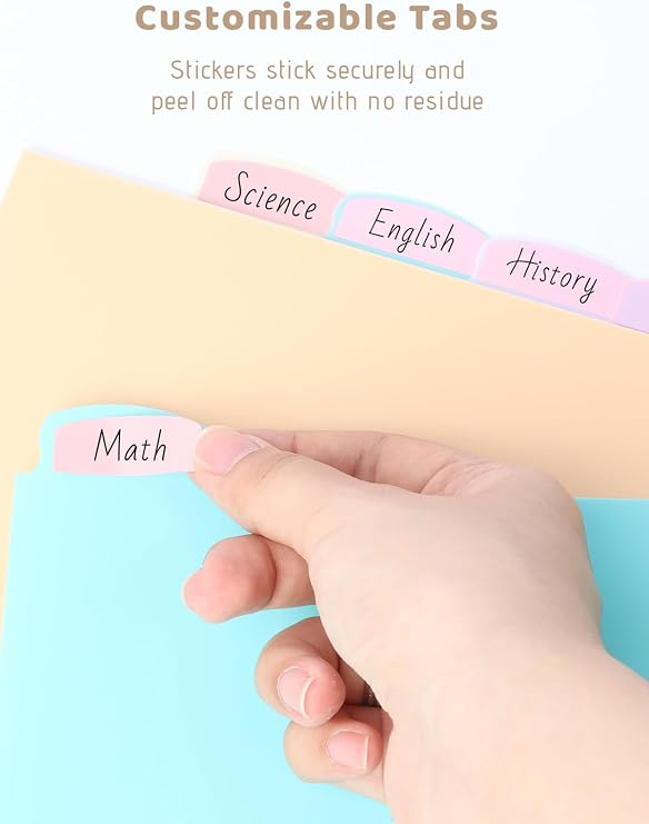 LIONSOUL 8 Tab Plastic Binder Dividers with Pockets, Notebook Divider for 3 Ring Binder, Pastel Dividers with Pockets, Include Sticker Labels, Folder Dividers for School and Office, 1 Set, Pastel