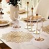 Snowkingdom Pack of 6 Gold Metallic Placemats Laminated Vinyl Round Leaf Plastic Dinning Table Place Mats Decoration for Wedding Christmas Thanksgiving Holiday #4