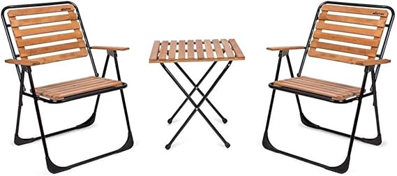 Bistro Set Metal Leg 2 Chairs 1 Coffee Table