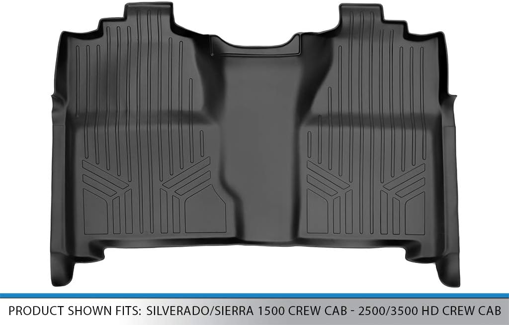 SMARTLINER Floor Mats 2nd Row Liner for 2007-2013 Chevrolet Silverado 1500 - Image 3