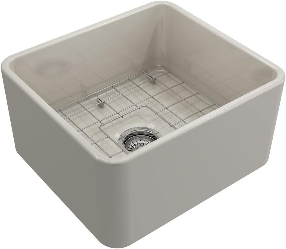 20'' White Fireclay Farmhouse Apron Kitchen Sink