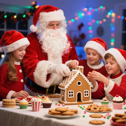 SOMOYA Christmas Santa Claus Costume with Beards Santa Suit Adult Men,Deluxe Santa Outfit Set Professional Santa Costumes, Santa Suits 9 Pcs(Large, Burgundy) by SOMOYA - Used condition - US$21.78