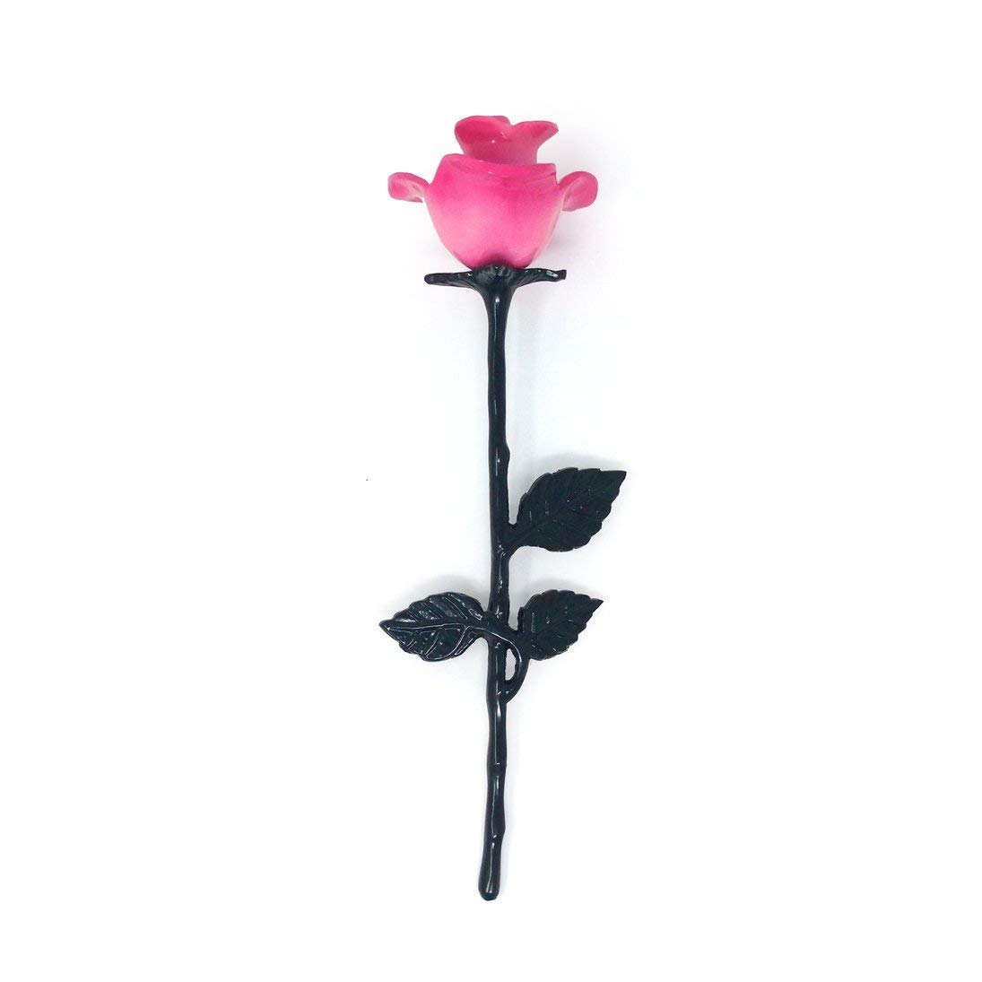 Well Blessed Pink Rose Flower Stem Small Brass Keepsake Memorial Urn For Ashes. (Pink)