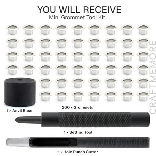 Kit outils fixation œillets 3 mm CRAFTMEMORE avec 100 œillets - 3