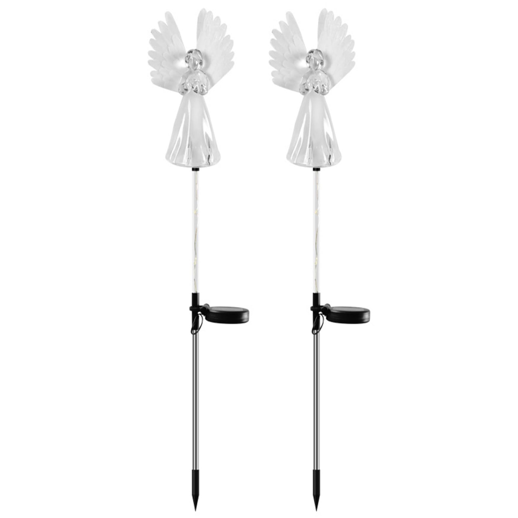 Takingup Solar Light Stakes, 2Pcs Waterproof Angel Solar Lights Outdoor Garden Decorative Led Angel Light Stakes for Garden Cemetery Grave Yard Lawn