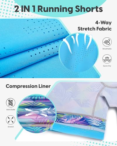 Image of maamgic Mens Running Shorts with Compression Liner 5 inch Quick Dry Workout Shorts Anti-Chafe Gym Shorts 2 in 1 Athletic Shorts