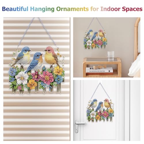 Koikify Bird and Floral Diamond Painting Hanging Ornament Kit 4.99 + Free Shipping w/ Prime or on 35+ + 50% Off Code 5IKP43BF - image 7