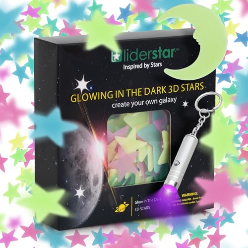 Estrellas y Luna Fluorescentes para Pared, Decoración Infantil miniatura 1