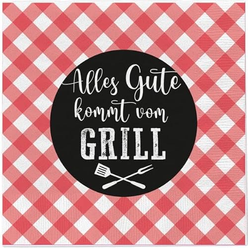 40 x Servietten I 30 x 30 cm I Papierservietten I Serviette I Geburtstag Party Schule Grillen Happy Birthday BBQ Barbeque (Grill Profi)