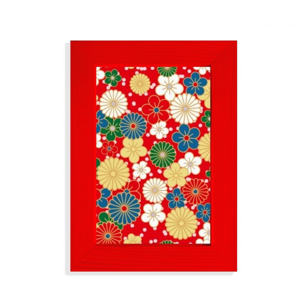 Cadre photo style japonais Art Sakura bois rouge decoration murale