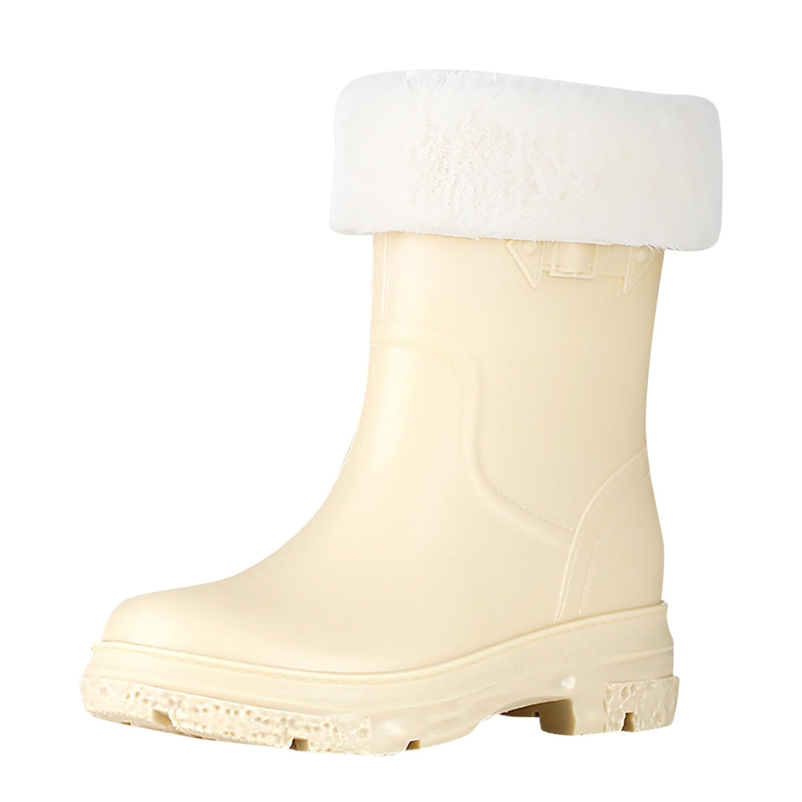 Genérico Botas De Agua Mujer Caña Alta, Botas De Agua De Mujer, Talla Grande Antideslizante Impermeables Ligero Galochas Holgados Cómodo Monocromo Casual Moda Botas Adecuado Para Clima Frío